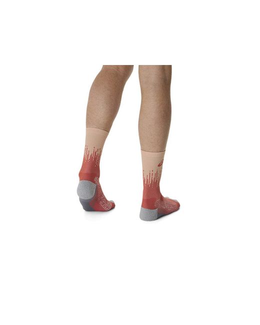 Asics Red Performance Run Sock Crew for men