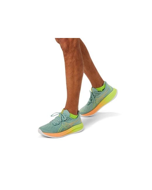 Asics Blue Gel Cumulus 26 Running Trainers S Road Shoes Teal/yellow 11 for men