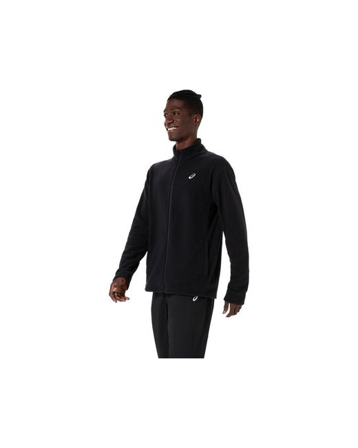 Asics Black Sport Winter Polar Fleece Jacket for men