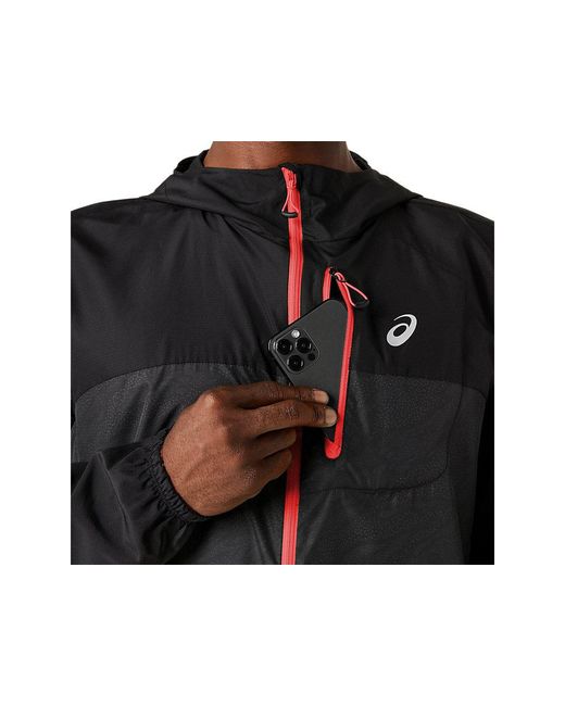 Asics Black Fujitrail Packable Jacket for men