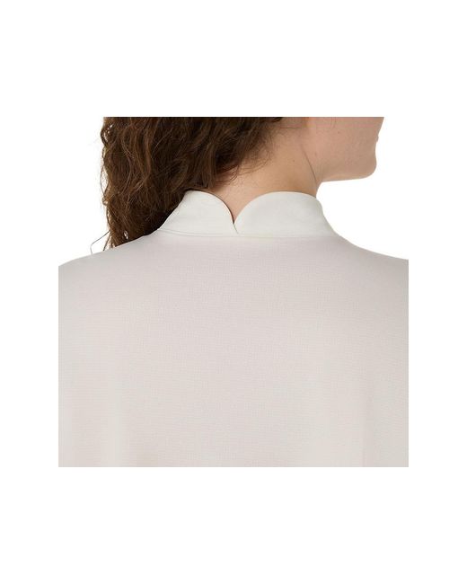 Asics White Icon 1/2 Zip Ls Top
