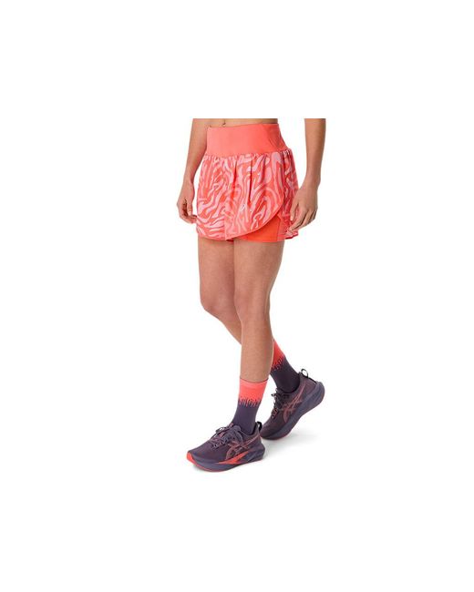 Asics Red Road All Over Print 2-N-1 3.5In Short