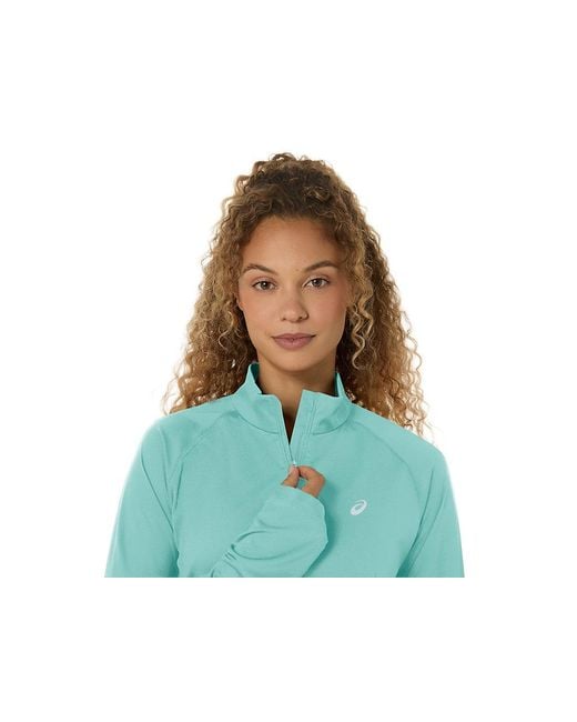 Asics Blue Sport Ls 1/2 Zip Top