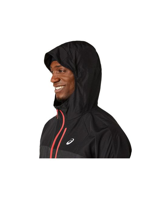 Asics Black Fujitrail Packable Jacket for men