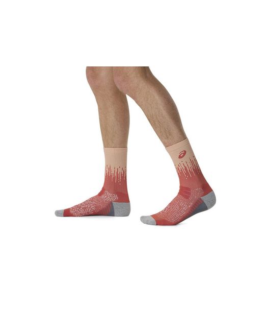 Asics Red Performance Run Sock Crew for men