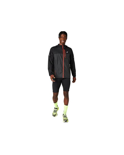 Asics Black Fujitrail Packable Jacket for men