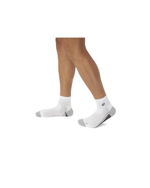 Asics White Performance Run Sock Quarter for men