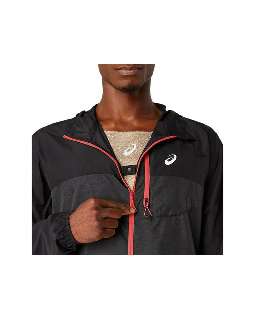 Asics Black Fujitrail Packable Jacket for men