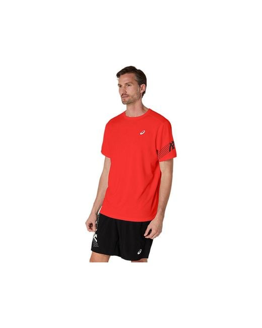 Asics Red Asics Icon Ss Top for men