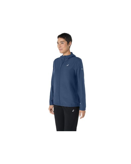 Asics Sport Run Hood Jacket in het Blue