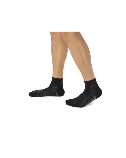 Asics Black Performance Run Sock Quarter for men