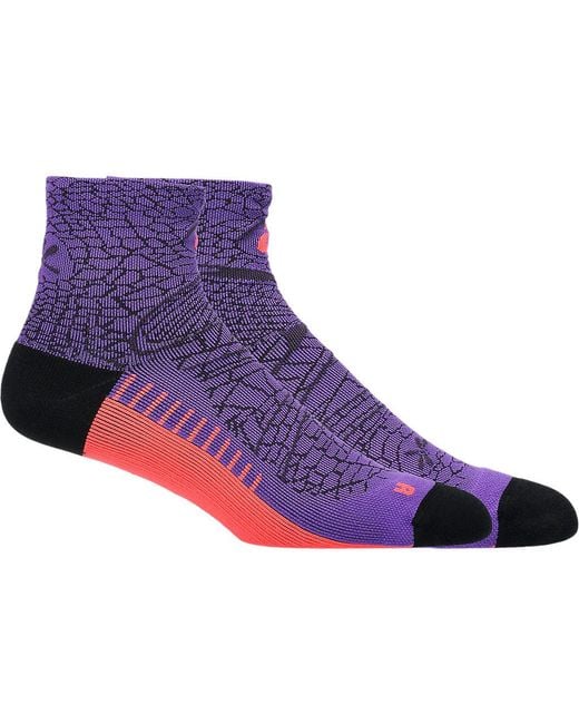 Asics Performance Run Quarter Sock in het Purple voor heren