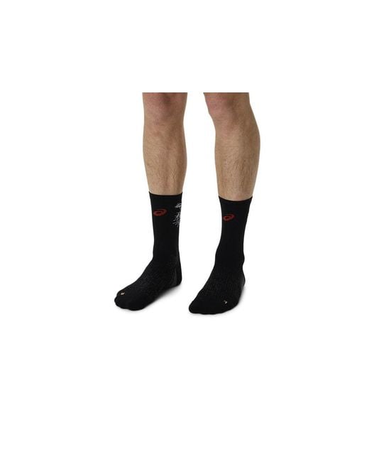 Asics Black Performance Run Sock Crew for men