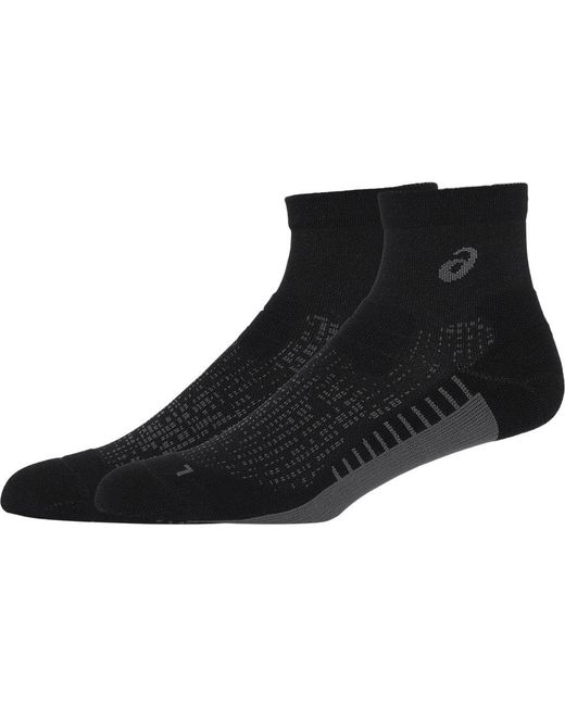 Asics Black Performance Run Sock Quarter for men