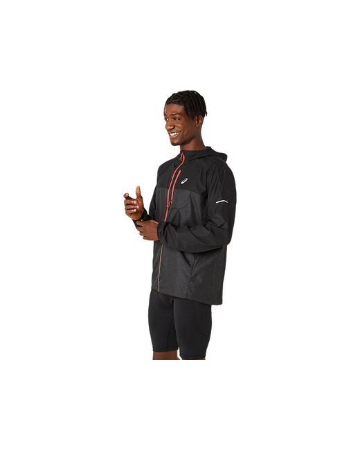 Asics Black Fujitrail Packable Jacket for men