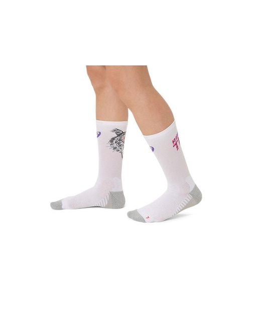 Asics White Performance Run Sock Crew for men