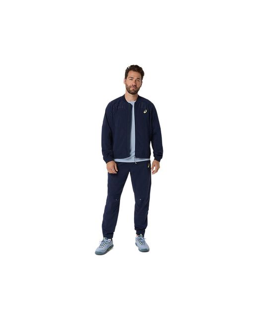 Asics Match Jacket in het Blue voor heren