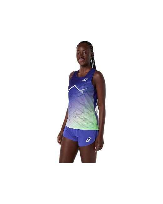 Asics Metaspeed Singlet in het Blue