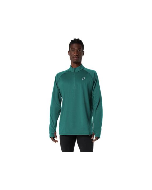 Asics Green Sport Winter 1/2 Zip Top for men