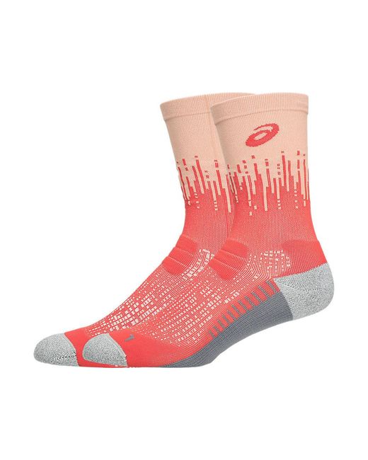 Asics Red Performance Run Sock Crew for men