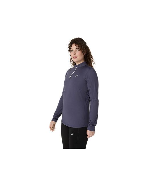 Asics Blue Core Ls 1/2 Zip Winter Top