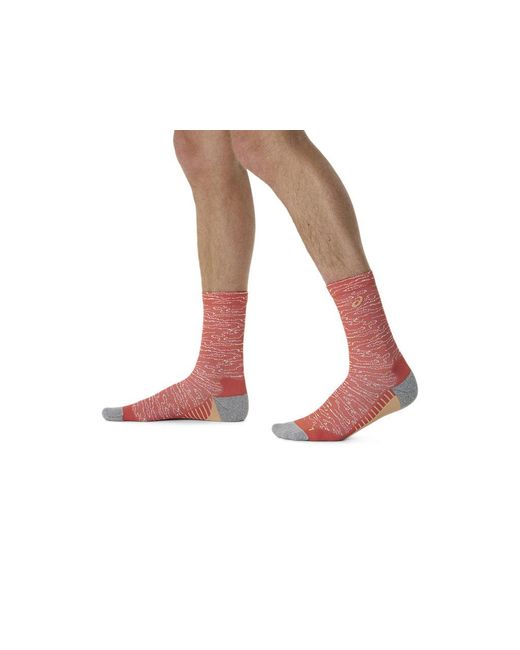 Asics Red Performance Run Sock Crew for men