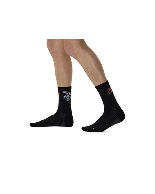Asics Black Performance Run Sock Crew for men