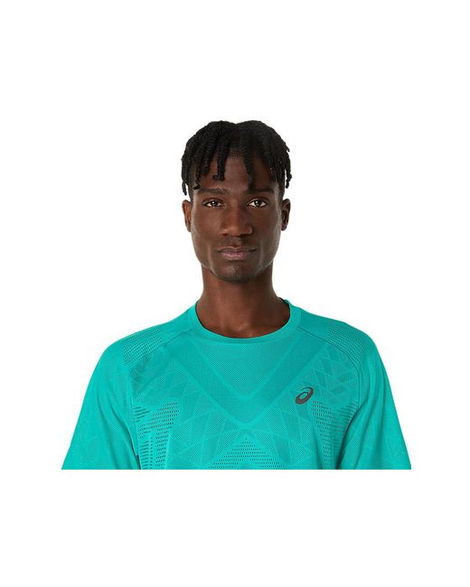 Asics Blue Metarun Ss Top for men