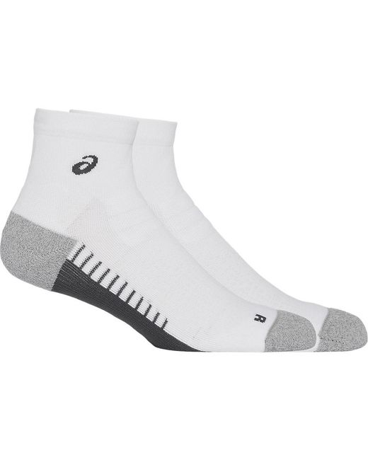 Asics White Performance Run Sock Quarter for men