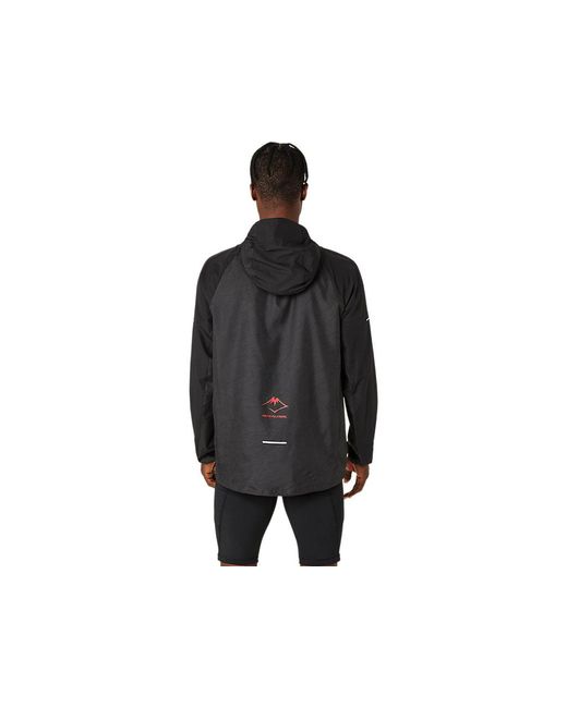 Asics Black Fujitrail Packable Jacket for men