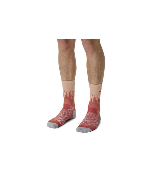 Asics Red Performance Run Sock Crew for men
