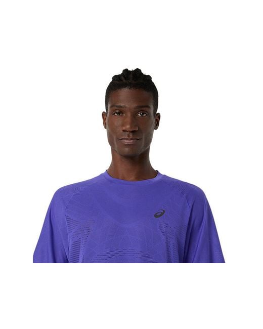 Asics Blue Metarun Ss Top for men