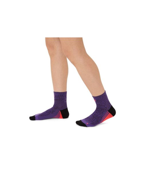 Asics Performance Run Quarter Sock in het Purple voor heren
