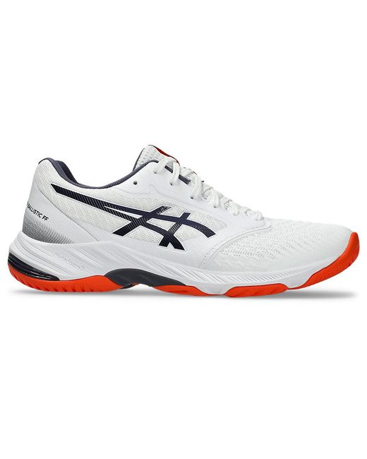 Asics White Netburner Ballistic Flytefoam 3 Volleyball Shoes for men