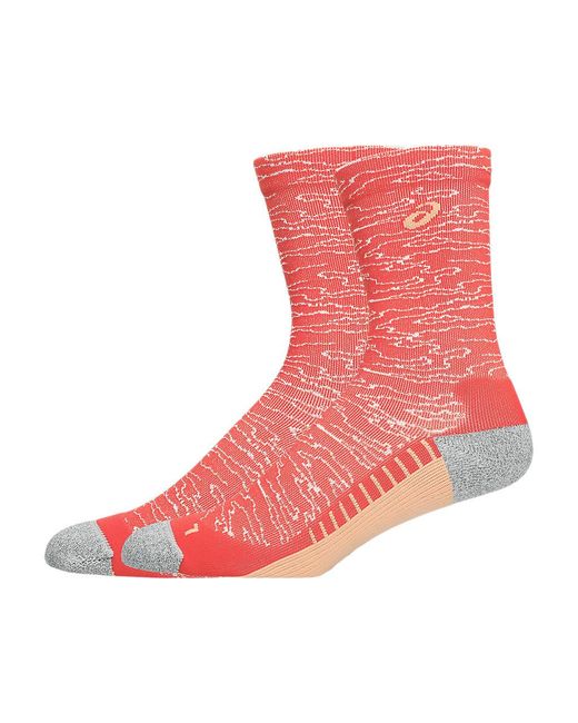 Asics Red Performance Run Sock Crew for men