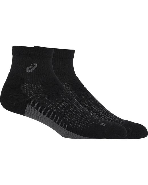 Asics Black Performance Run Sock Quarter for men