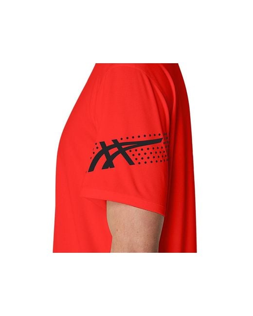 Asics Red Asics Icon Ss Top for men