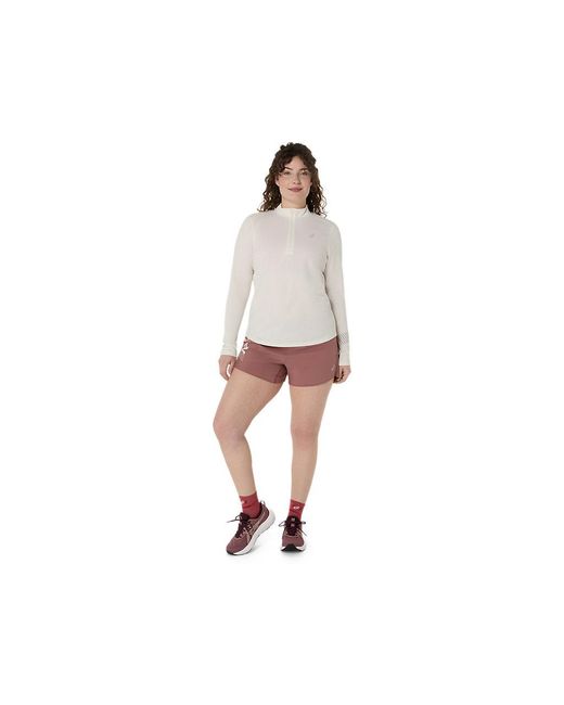 Asics White Icon 1/2 Zip Ls Top