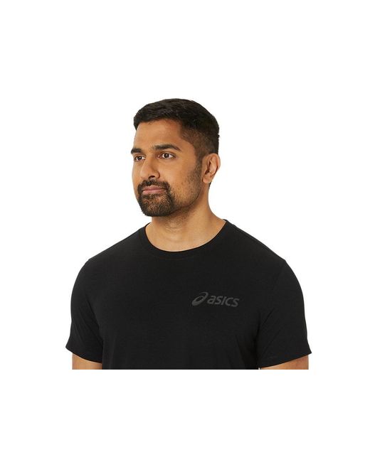 Asics Black Chest Logo Ss Tee for men
