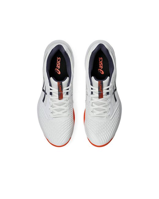 Asics White Netburner Ballistic Flytefoam 3 Volleyball Shoes for men