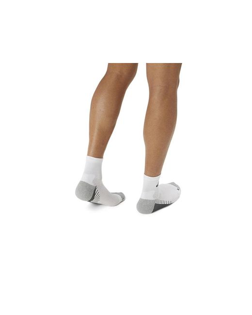 Asics White Performance Run Sock Quarter for men
