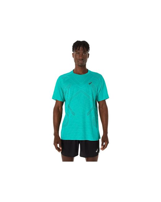 Asics Blue Metarun Ss Top for men