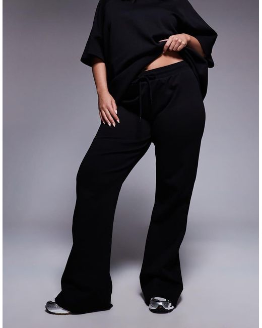 ASOS Black Asos Design Curve Co-ord Interlock Flared jogger