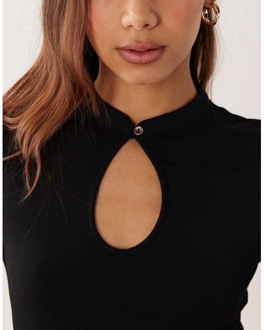 ASOS Blue Cap Sleeve Mandarin Style Top