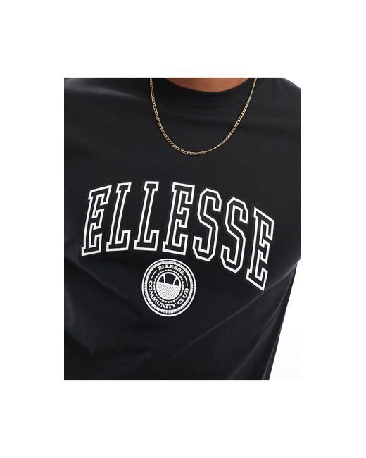 Slateno - t-shirt style universitaire - délavé Ellesse pour homme en coloris Black