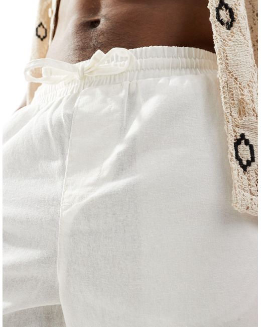 Pantalones s holgados con cinturilla elástica ASOS de hombre de color White