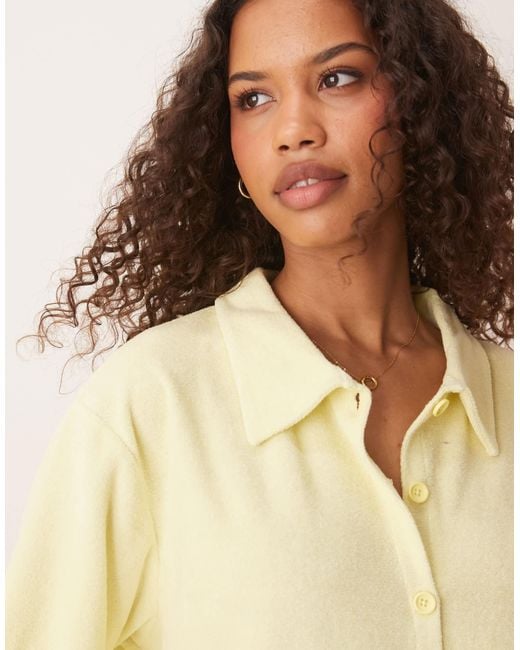 ASOS Natural – oversize-hemd aus frottee