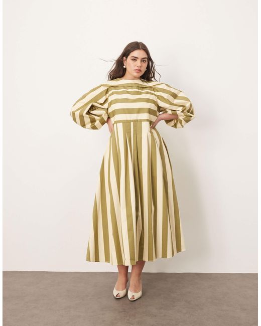 ARRANGE Natural Curve Full Midi Dress With Pleat Detail