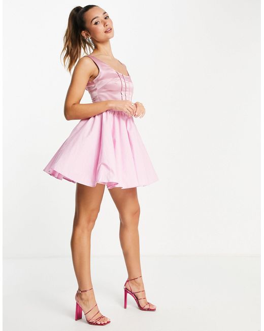 Amy Lynn Pink Mini Fit And Flare Dress