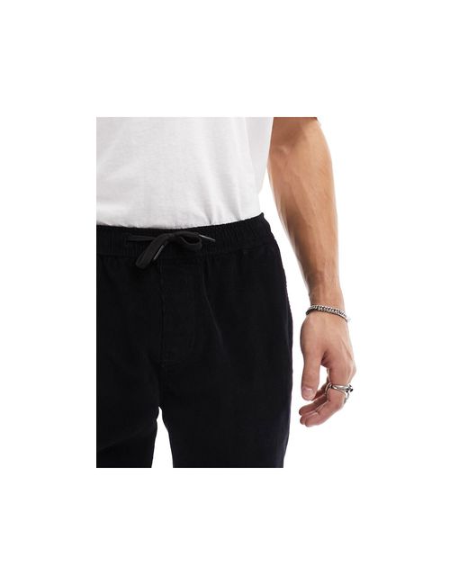 Pantaloni neri easy-on a coste di New Look in Black da Uomo